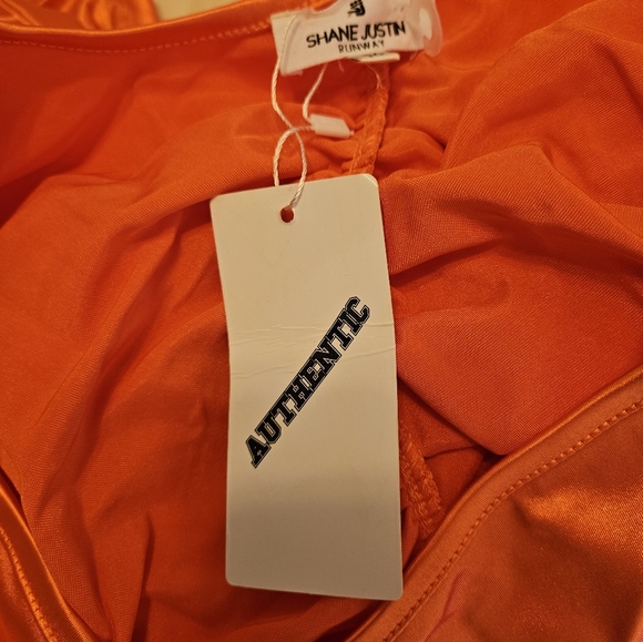NWT!!! Orange Satin "Classy Girl by Shane Justin Sz M - Picture 4 of 6